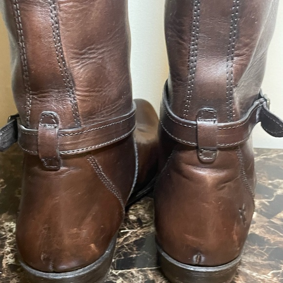 Frye Melissa Logo Boots Saddle Knee Riding Size 8.5 - Picture 4 of 16